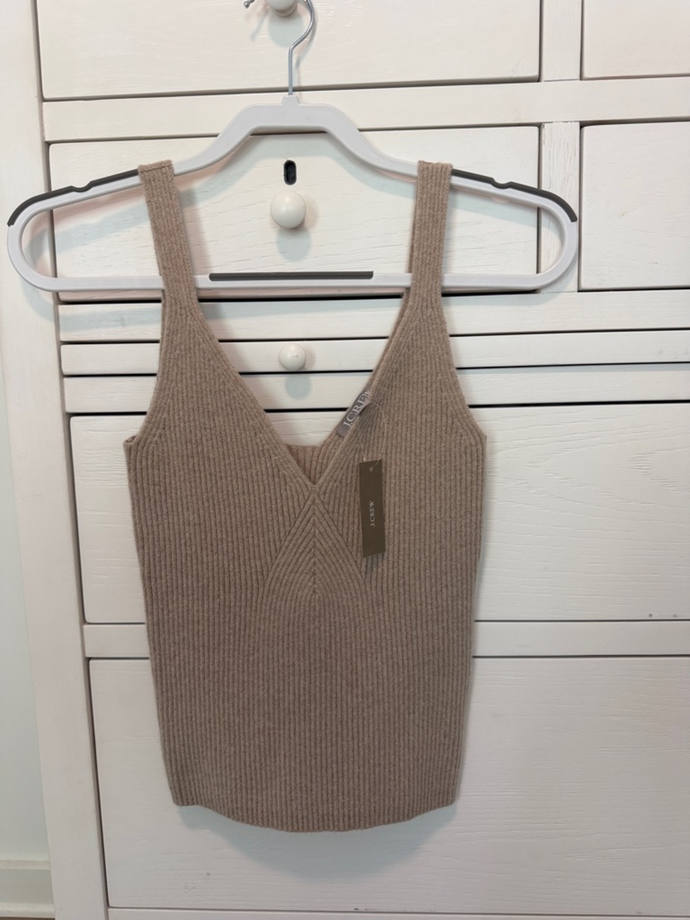 NWT J. Crew Ribbed Cashmere Sweater Tank - Taupe